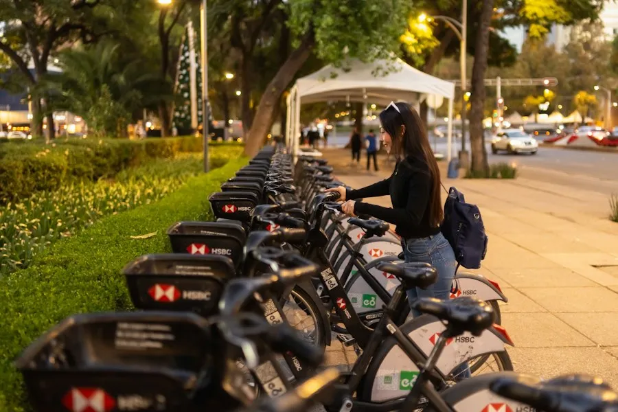 Photo green transportation sustainable mobility
